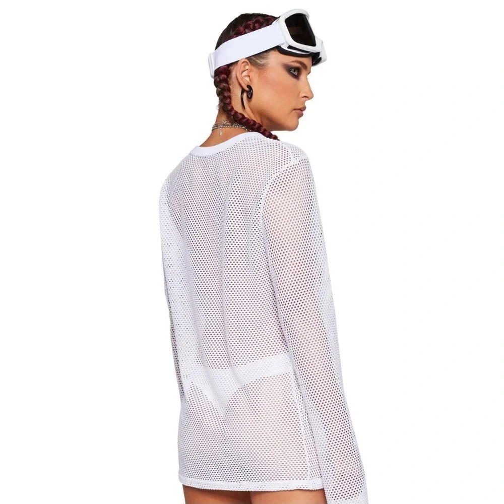 Josephine‎ Chaus White Mesh Coverup top